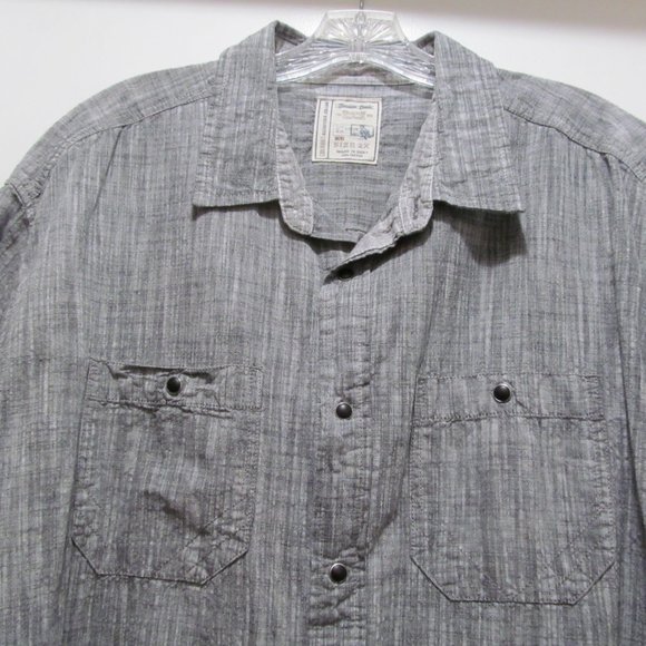 Alexander Julian Colours Shirt Mens Short Sleeve Gray w Snap Buttons - Picture 3 of 16